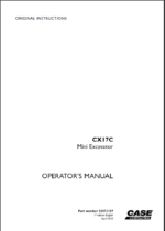 Case CX17C Mini Excavator Operators Manual (92073197) (April 2023)
