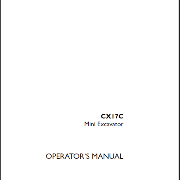 Case CX17C Mini Excavator Operators Manual (92073197) (April 2023)