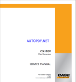 Case CX15EV Mini Excavator Service Manual (92205262) (May 2024)