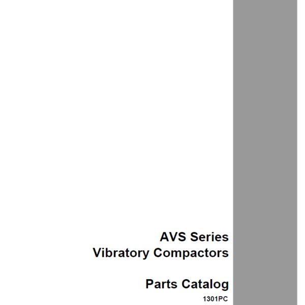 Case AVS Series Vibratory Compactors Parts Catalog (1301PC)