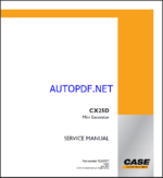 Case CX25D Mini Excavator Service Manual (92269377) (June 2024)