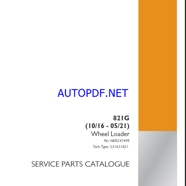 Case 821G Wheel Loader Service Parts Catalogue (531631821PC) (September 2024)