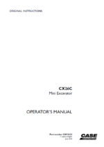 Case CX26C Mini Excavator Operators Manual (92073423) (June 2023)