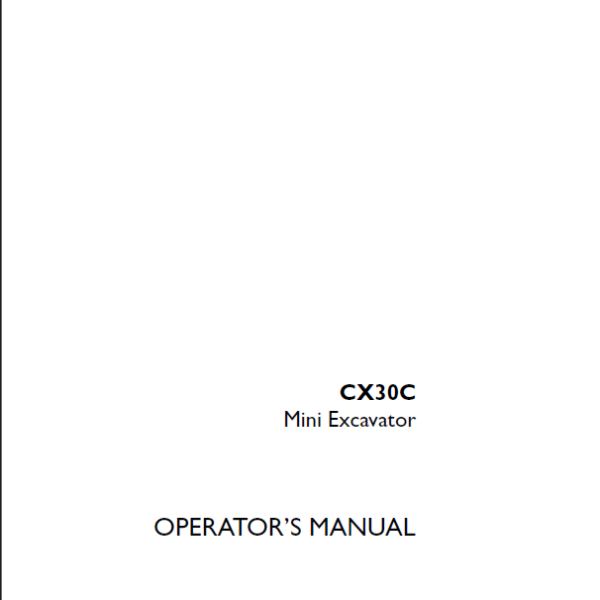 Case CX30C Mini Excavator Operators Manual (92073425) (June 2023)