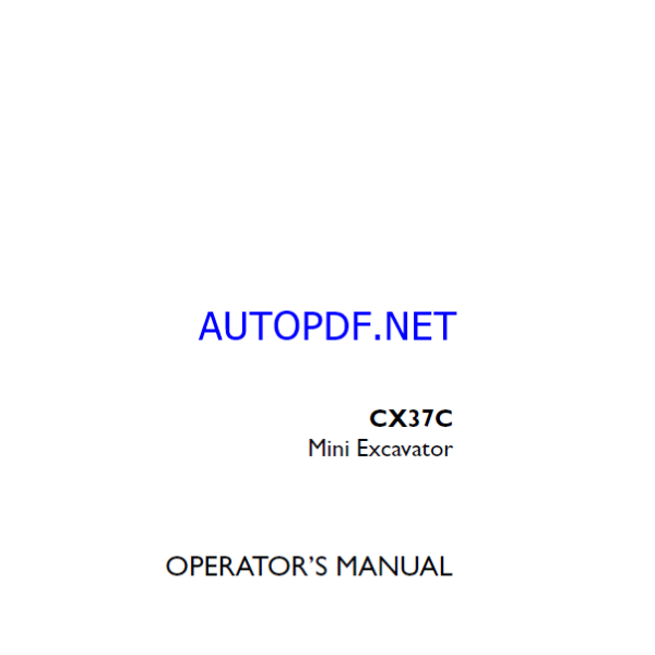 Case CX37C Mini Excavator Operators Manual (92073427) (June 2023)