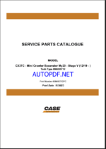 Case CX37C Stage 5 Mini Crawler Excavator Service Parts Catalogue (698493712PC) (November 2023)