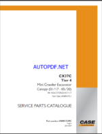 Case CX37C Tier 4 Mini Crawler Excavator Service Parts Catalogue (698893721PC) (June 2024)