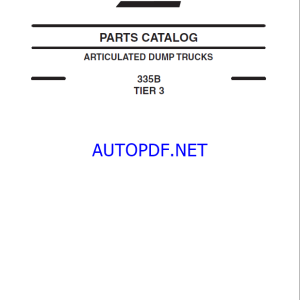Case 335B Tier 3 Articulated Dump Trucks Parts Catalog (87659352)