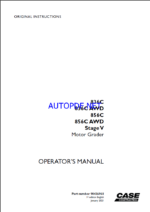 Case 836C, 836CAWD, 856C, 856CAWD Stage V Motor Grader Operators Manual (90436968) (January 2021)