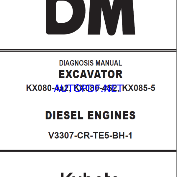 Kubota KX080-4a2, KX080-4S2, KX085-5 Excavator Workshop Manual