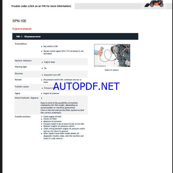 Kubota KTH4815-2 DTC List Excavator Workshop Manual