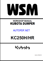 Kubota KC250H KC250HR Dumper Workshop Manual