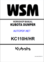 Kubota KC110H KC110HR Dumper Workshop Manual