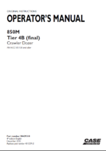 Case 850M Tier 4B Final Crawler Dozer Operators Manual (90429318) (December 2020)