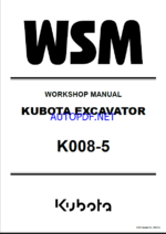 Kubota K008-5 Excavator Workshop Manual