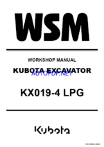 Kubota KX019-4 LPG Excavator Workshop Manual