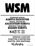 Kubota KX36 KX41 KX61 KX71 KX101 KX151 Excavator Code No.97899-60283 Workshop Manual