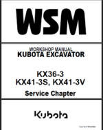 Kubota KX36-3 KX41-3S KX41-3V Excavator Code No.97899-60860 Workshop Manual