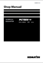 Komatsu PC78US-10 Crawler Excavator Shop Manual (SEN06518-12) (SN 30001-UP)