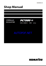 Komatsu PC78UU-11 Crawler Excavator Shop Manual (SEN06960-04) (SN 50001-UP)