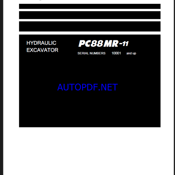 Komatsu PC88MR-11 Crawler Excavator Shop Manual (SEN06843-11) (SN 10001-UP)