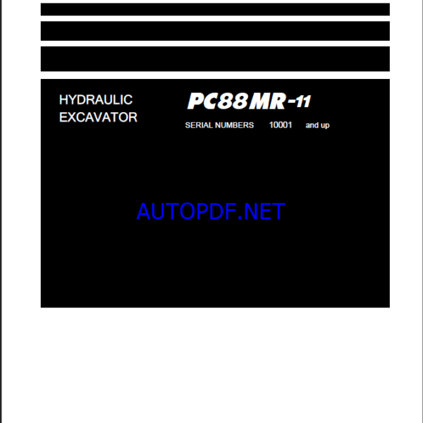 Komatsu PC88MR-11 Crawler Excavator Shop Manual (SEN06937-06) (SN 10001-UP)