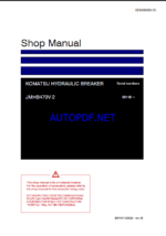Komatsu JMHB470V-2 Attachment Shop Manual (SEN06983-05) (SN 00118-UP)