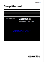 Komatsu HD785-8R Rigid Dump Truck Shop Manual (SEN06819-18) (SN 58001-UP)