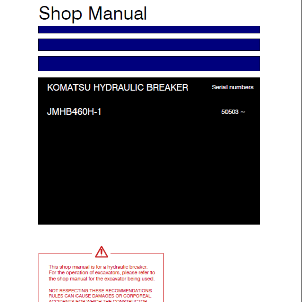 Komatsu JMHB460H-1 Attachment Shop Manual (SEN06678-09) (SN 50503-UP)