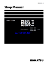 Komatsu D65EX-18, D65PX-18, D65WX-18 Crawler Dozer Shop Manual (SEN06645-14) (SN 90997-UP)