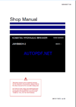 Komatsu JMHB660H-2 Attachment Shop Manual (SEN06977-09) (SN 00070-UP)