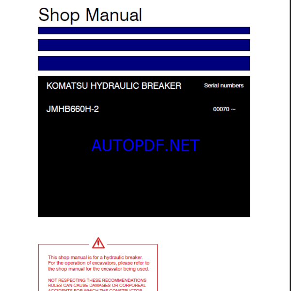 Komatsu JMHB660H-2 Attachment Shop Manual (SEN06977-09) (SN 00070-UP)