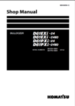 Komatsu D61EXI-24, D61EXI-24E0, D61PXI-24 Crawler Dozer Shop Manual (SEN06856-12) (SN 45001-UP)