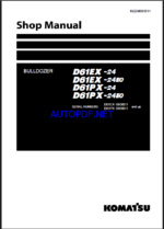 Komatsu D61PX-24E0 Crawler Dozer Shop Manual (KEBM685511) (SN B65001-UP)