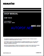 Komatsu 980E-5SE Rigid Dump Truck Shop Manual (CEBM037604) (SN A60001-A60018)