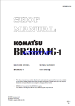 Komatsu BR380JG-1 Mobile Crusher Shop Manual (SEBM034106) (SN 1001-UP)