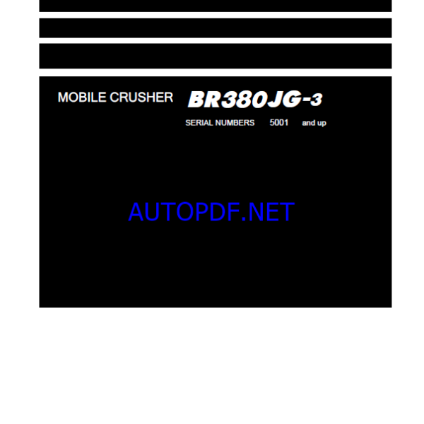 omatsu BR380JG-3 Mobile Crusher Shop Manual (SEN06703-13) (SN 5001-UP)