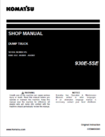 Komatsu 930E-5SE Rigid Dump Truck Shop Manual (CEBM035303) (SN A50001-A50007)