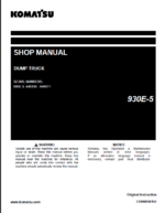 Komatsu 930E-5 Rigid Dump Truck Shop Manual (CEBM038104) (SN A40330-A40511)
