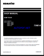 Komatsu 730E-8 Rigid Dump Truck Shop Manual (CEBM032408)