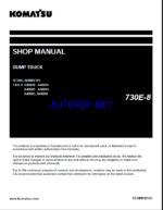Komatsu 730E-8 Rigid Dump Truck Shop Manual (CEBM032505)
