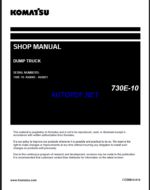 Komatsu 730E-10 Rigid Dump Truck Shop Manual (CEBM033410) (SN A50002-A50021)