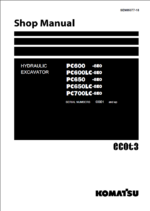 Komatsu PC700LC-11, PC700LC-11E0 Crawler Excavator Shop Manual (SEN06957-11) (SN 80001-UP)