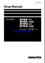 Komatsu D71PX-24E0 Crawler Dozer Shop Manual (SEN06841-15) (SN 70002-UP)