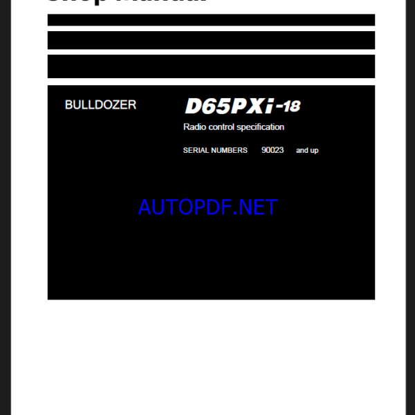 Komatsu D65PXi-18 Crawler Dozer Shop Manual (SEN06620-16) (SN 90023-UP)