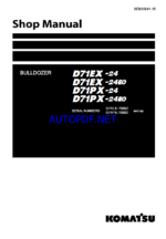 Komatsu D71EX-24, D71EX-24E0, D71PX-24 Crawler Dozer Shop Manual (SEN06841-15) (SN 70002-UP)