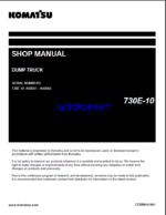 Komatsu 730E-10 Rigid Dump Truck Shop Manual (CEBM041501) (SN A50051-A50065)