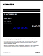 Komatsu 730E-10 Rigid Dump Truck Shop Manual (CEBM041901) (SN A50066-UP)