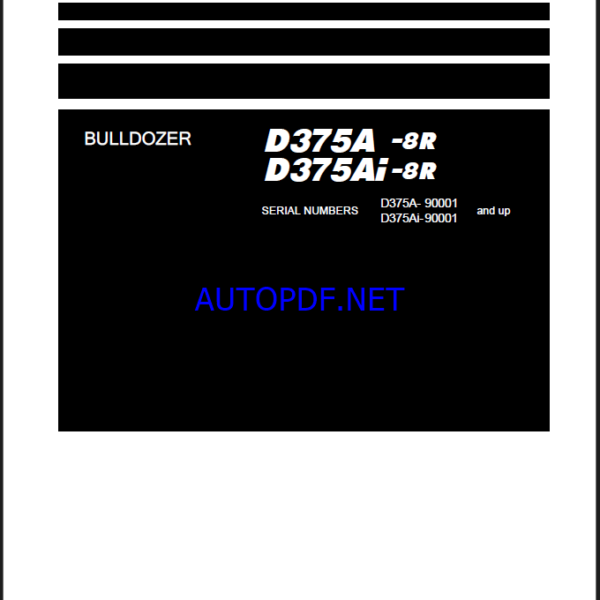 Komatsu D375A-8R, D375AI-8R Crawler Dozer Shop Manual (SEN06984-06) (SN 90001-UP)