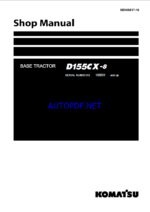 Komatsu D155CX-8 Pipe Layer Shop Manual (SEN06817-16) (SN 150001-UP)